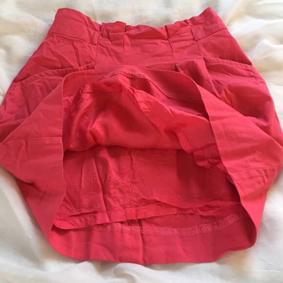 Bcbg MaxAzaria geranium pink ruffle waist mini skirt, 8 - Picture 4 of 9